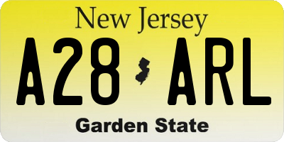 NJ license plate A28ARL