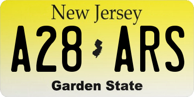 NJ license plate A28ARS