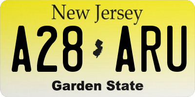 NJ license plate A28ARU