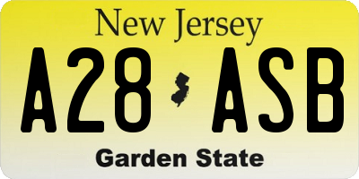 NJ license plate A28ASB