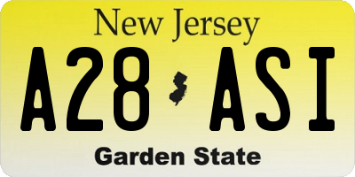 NJ license plate A28ASI