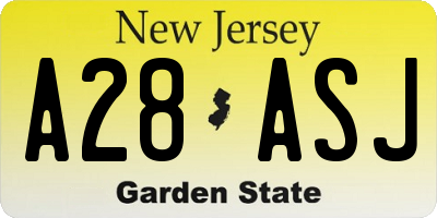 NJ license plate A28ASJ