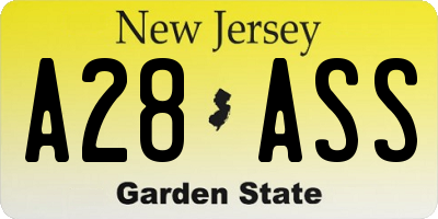 NJ license plate A28ASS