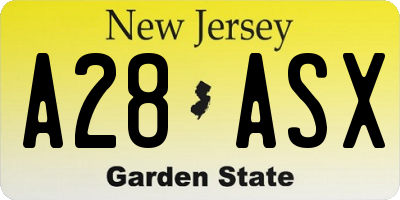 NJ license plate A28ASX