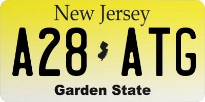 NJ license plate A28ATG