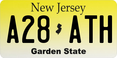 NJ license plate A28ATH