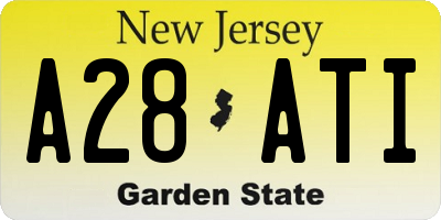 NJ license plate A28ATI