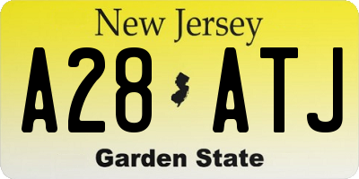 NJ license plate A28ATJ
