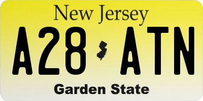 NJ license plate A28ATN