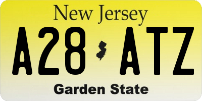 NJ license plate A28ATZ
