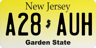 NJ license plate A28AUH