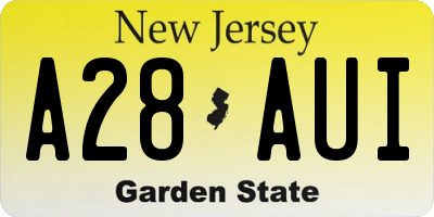 NJ license plate A28AUI