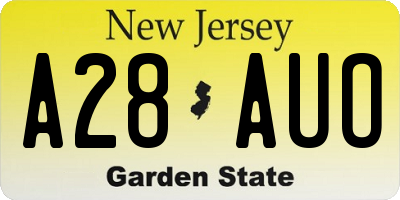NJ license plate A28AUO