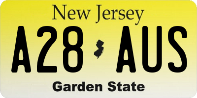 NJ license plate A28AUS