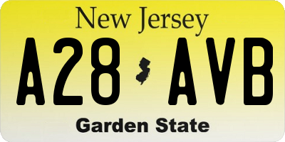 NJ license plate A28AVB