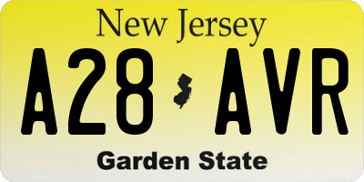 NJ license plate A28AVR