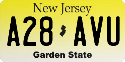 NJ license plate A28AVU