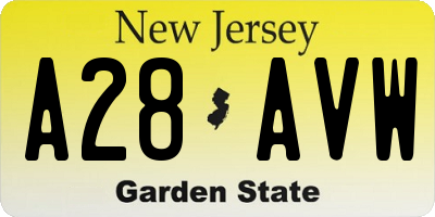 NJ license plate A28AVW