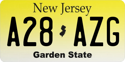 NJ license plate A28AZG