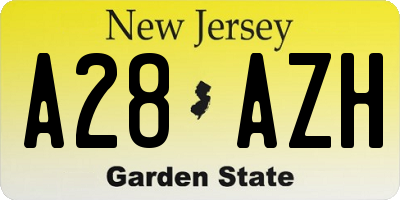 NJ license plate A28AZH