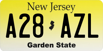 NJ license plate A28AZL