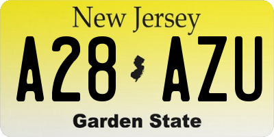 NJ license plate A28AZU