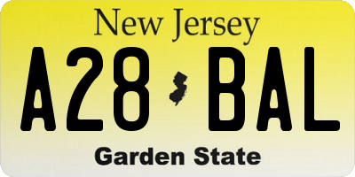 NJ license plate A28BAL