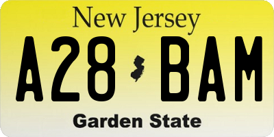 NJ license plate A28BAM