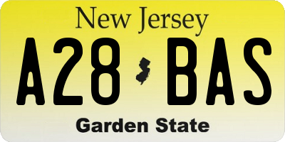 NJ license plate A28BAS