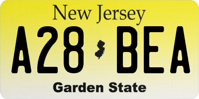 NJ license plate A28BEA