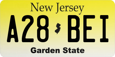 NJ license plate A28BEI