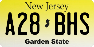 NJ license plate A28BHS