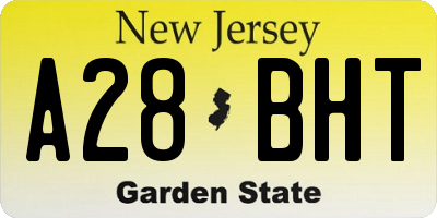 NJ license plate A28BHT