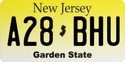 NJ license plate A28BHU