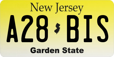 NJ license plate A28BIS