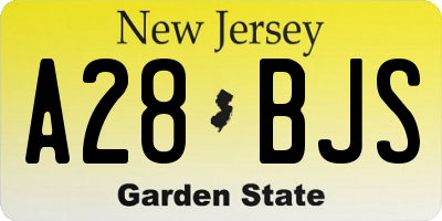 NJ license plate A28BJS