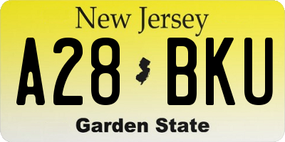NJ license plate A28BKU