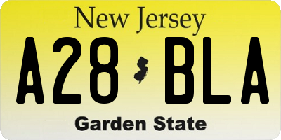 NJ license plate A28BLA