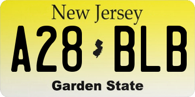 NJ license plate A28BLB