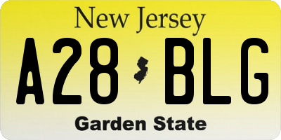 NJ license plate A28BLG