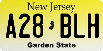 NJ license plate A28BLH