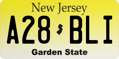 NJ license plate A28BLI