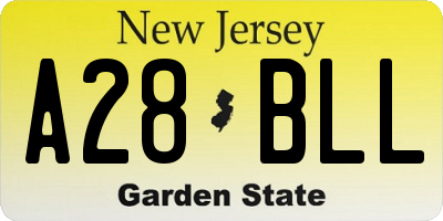 NJ license plate A28BLL