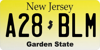 NJ license plate A28BLM