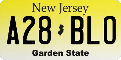 NJ license plate A28BLO