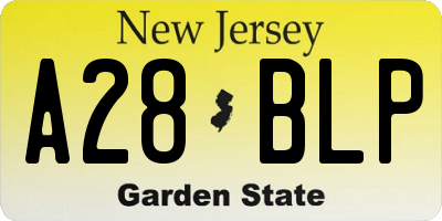 NJ license plate A28BLP