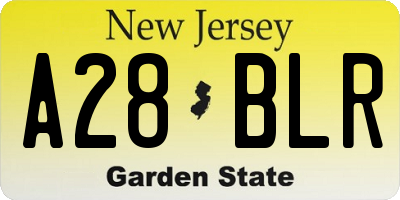 NJ license plate A28BLR
