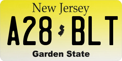 NJ license plate A28BLT