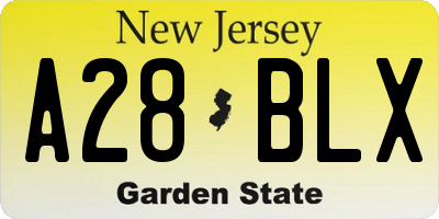 NJ license plate A28BLX