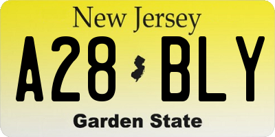 NJ license plate A28BLY